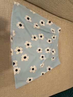 Princess Polly Light Blue Floral A-Line Mini Skirt